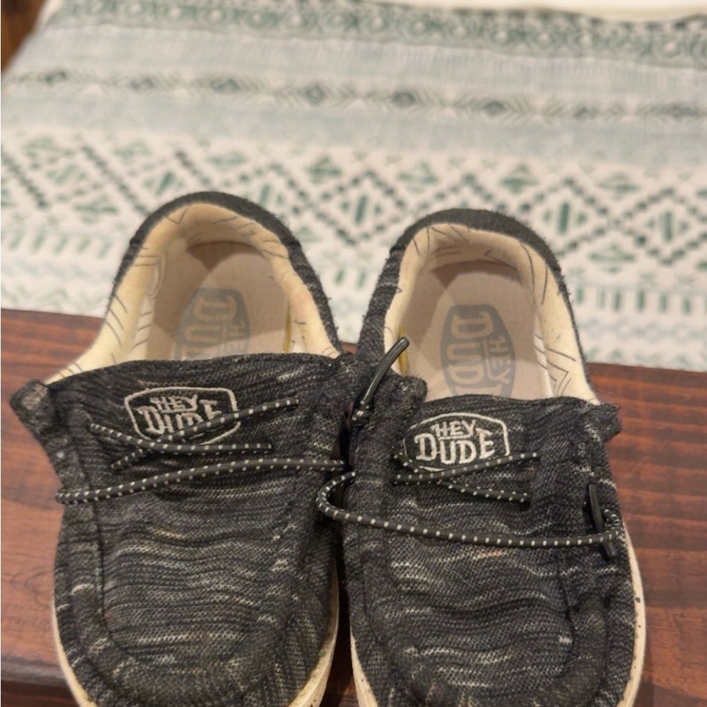 Hey Dude Kids Black/Gray Slip-On Sneakers
